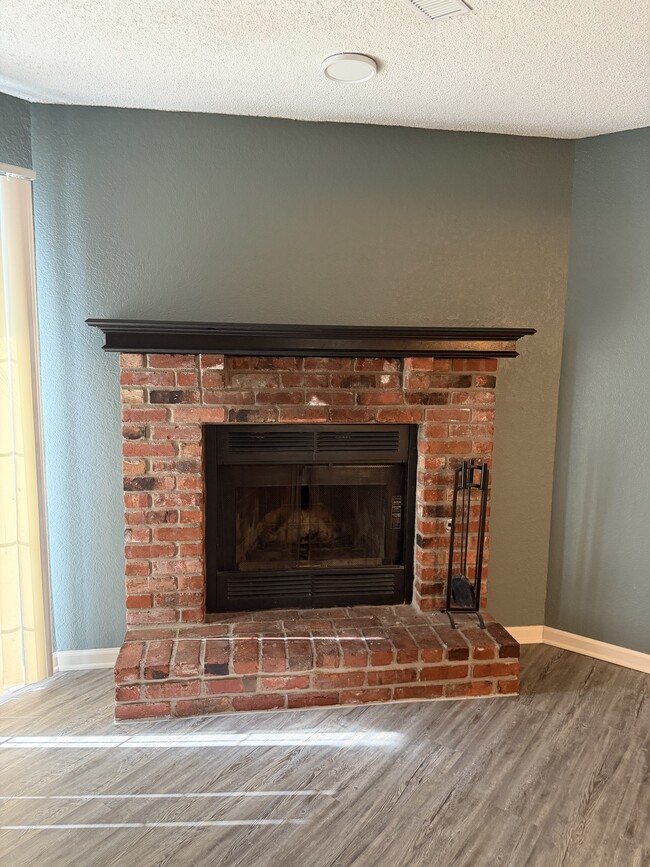 Wood burning fireplace