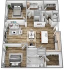 K | 2 habitaciones | 2 baños (plano de planta) Sagewell Hanover