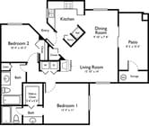 Floor Plan 2BR/2BA