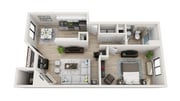 1X1 floor plan Arterra