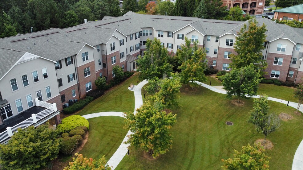 Beautiful courtyard with walking path