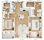 Explore the sleek design of this elegant apartment floor plan, tailored for modern living.