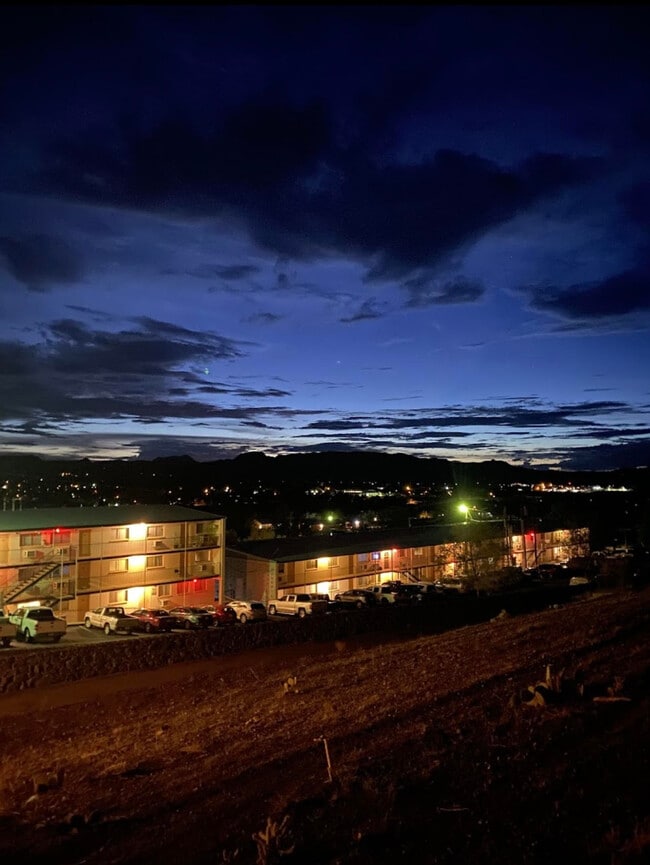 AH- night view, back side. - Alpine Heights Apartments