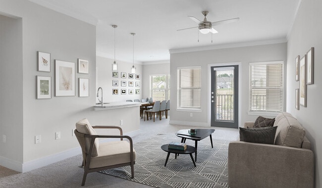 Expansive living and dining areas
