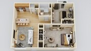 Amazing Two Bed One Bath Floor Plan