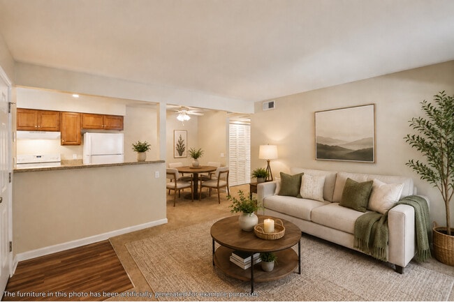 1 Bedroom 1 Bathroom - Living Room - Sycamore Terrace Apartments