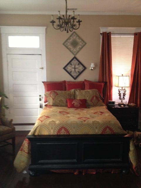 Bedroom with balcony door