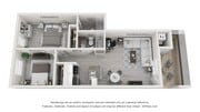 A 3D floor plan rendering of The Phoenix.