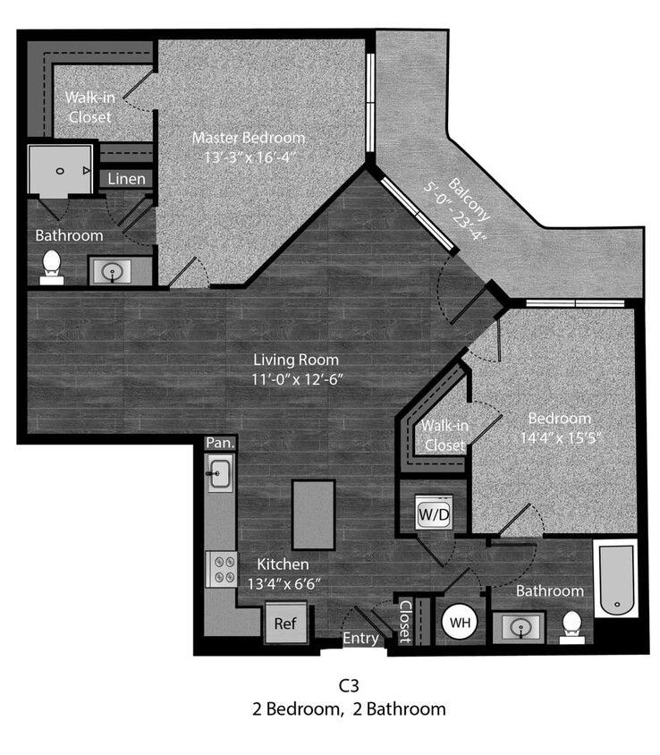 Floor Plan - Fitzgerald - 2Bed