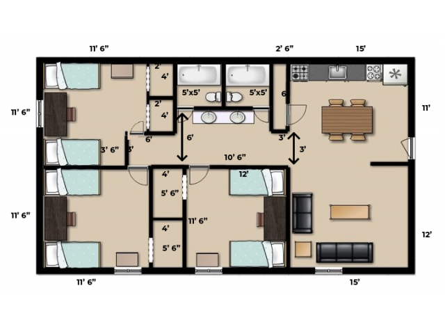 Glenwood 3x2 - Premium w/2 Fridges