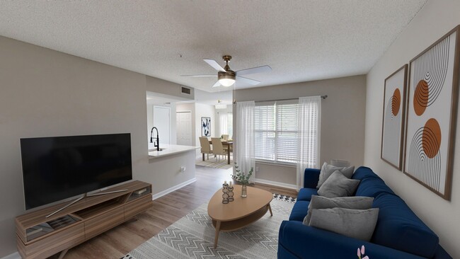 Newly Renovated Living Room wiith Gorgeous Hardwood-Style Flooring - 1250 West Apartments