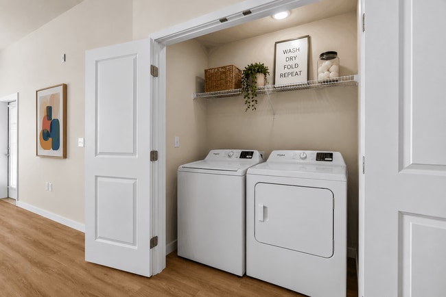 In-home washer and dryer for added convenience at 27 West Apartments.