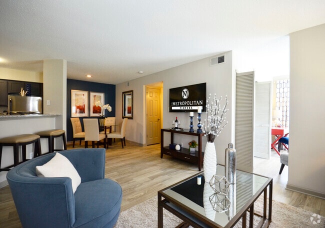 Living Room with Fireplace - Metropolitan Fishers Rental