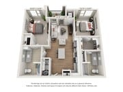 2 bed, 2 bath 1007 SF