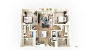 Explore this elegant apartment design with spacious interiors and stylish decor.
