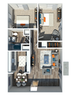 Ashton on Main Two Bedroom One Bathroom Floorplan