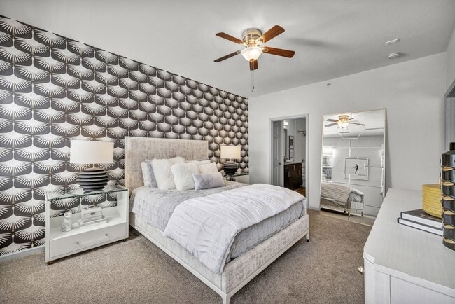 Two Bedroom - with plush carpeting and ceiling fan