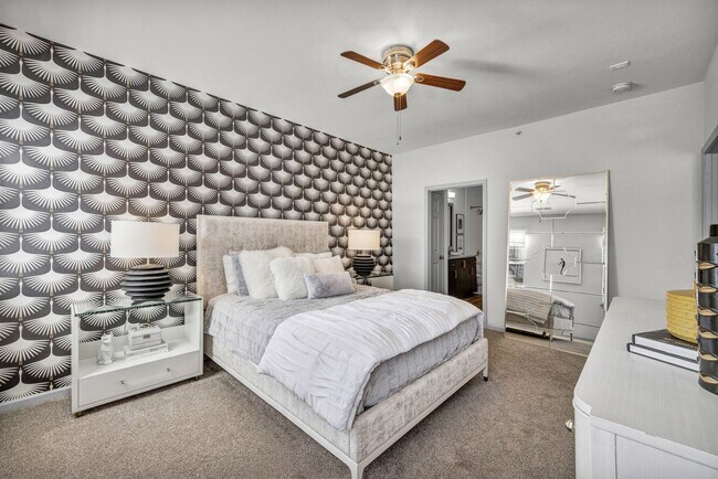 Two Bedroom - with plush carpeting and ceiling fan - Meridian at Grandview