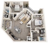Two Bedroom - 1148 sq ft Floor Plan - Mesquite Trails at Brooks