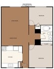 Two Bedroom One Bath, 746 Sq. Ft.