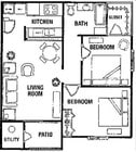 2BR/1BA