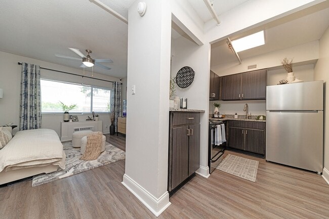 Hardwood-style flooring throughout