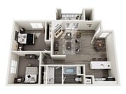 Apartamento renovado de 2 habitaciones y 1 baño.