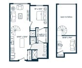 One Bedroom One Bath Loft (842 SF)