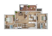 2 Bedroom | 2 Bath | Den | 1287 SF