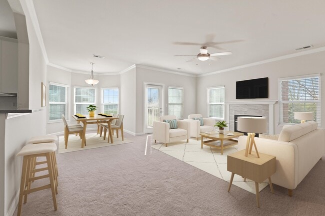 Spacious Living Room and Dining area with lots of Natural Light - The Retreat at Carmel