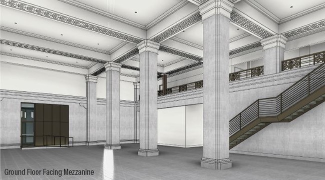 Lobby Rendering - The Commonwealth Building Apartments