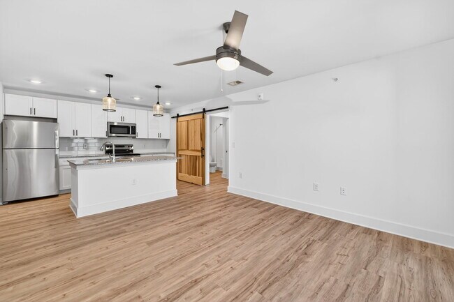 Living room and kitchen