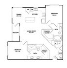 B1 | 2 bed 2 bath | 1099 sq ft