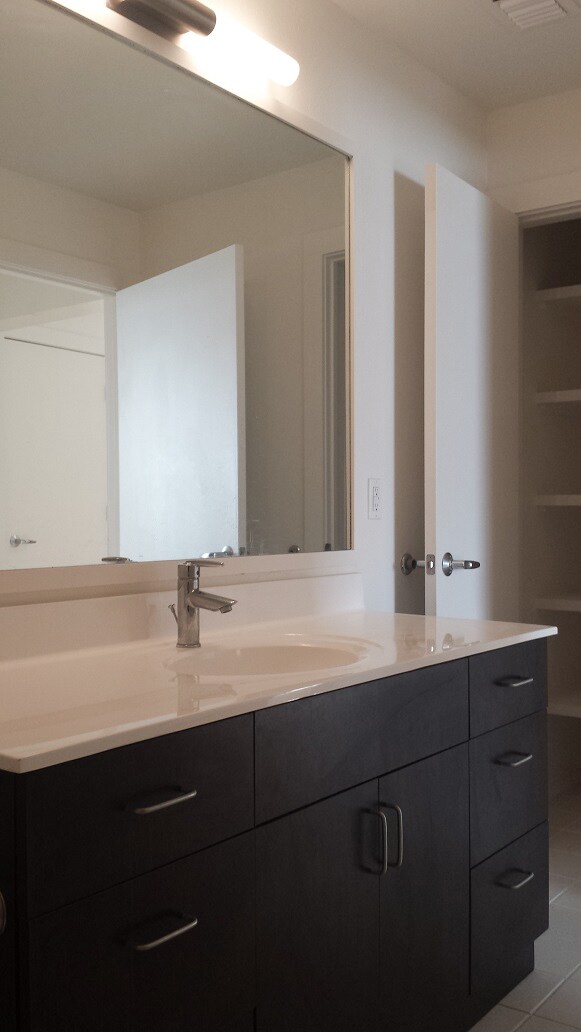Single Vanity Bathroom in the GreenArch Apartments