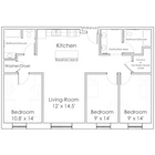 3 BR/2BA Floor Plan