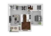 1 bed 1 bath 818sqft