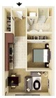 Aperture MFTE Open 1 Bed Floorplan