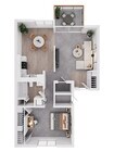 Valley Run 1 Bedroom 1 Bathroom_3D