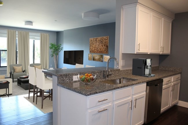 Kitchen Flow with Living Room - Bartlett Station Rental