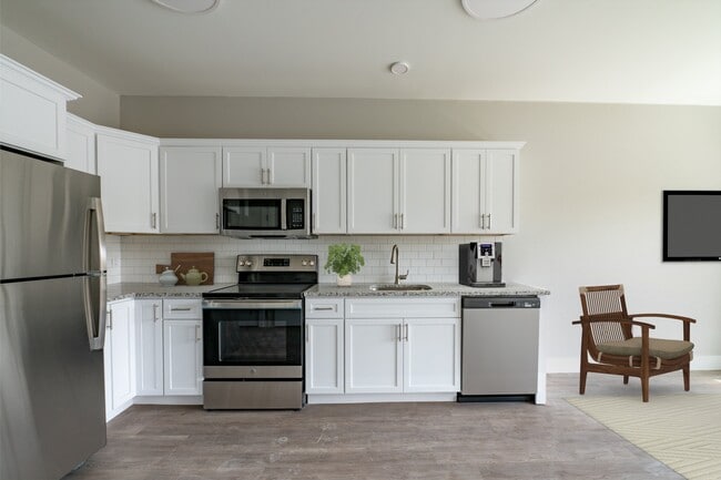 Virtually staged studio - kitchen
