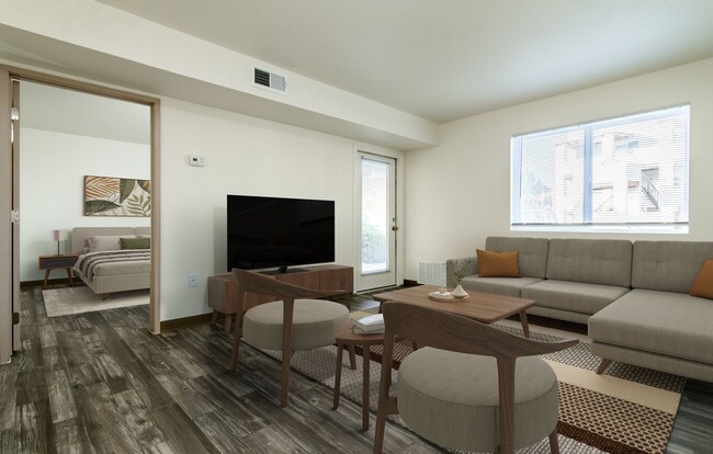Photo represents an apartment home prior to renovation. Newly renovated homes feature refreshed interiors, with additional upgrades available in select homes
