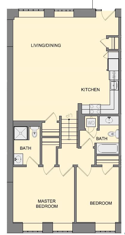 2 Bed 2 Bath 1166 SF - Cable Mills