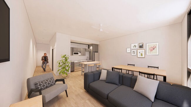 Living and dining room area