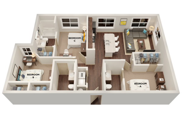 C2: 3BD | 3BA | 1128 SF - C2