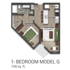 1 BR - Model G - Floor Plan