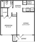 1 Bedroom/1 Bath - A1 Layout