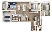 Explore the elegant design of this spacious apartment, perfect for modern living.