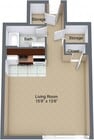 Studio, 1 BA (A) - 378 SF