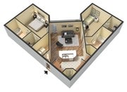 The Matagorda, 1077 SF