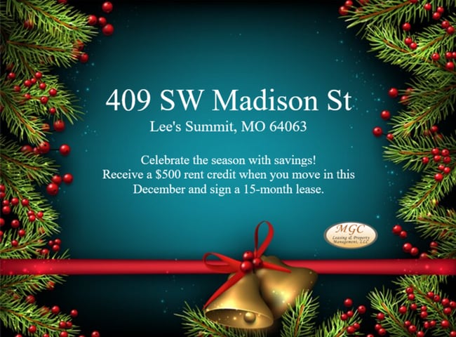 December Special - Single Family Home - $500 Rent Credit! - December Special - Single Family Home - $500 Rent Credit!